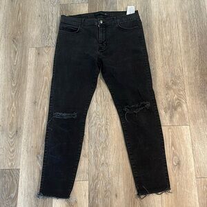 Zara Man Dark Distressed skinny Jeans sz 34
